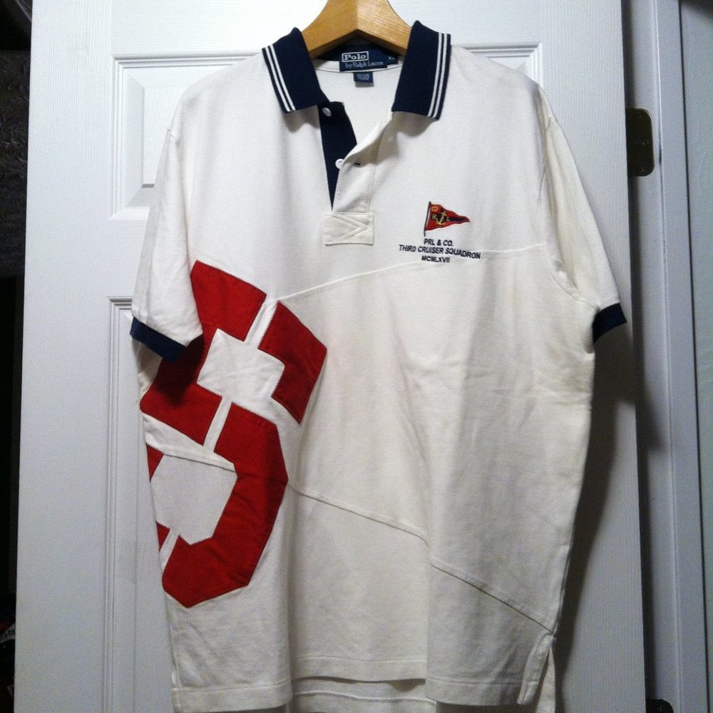 POLO RALPH LAUREN MENS WHITE 100%COTTON POLO SHIRT SIZE: XL